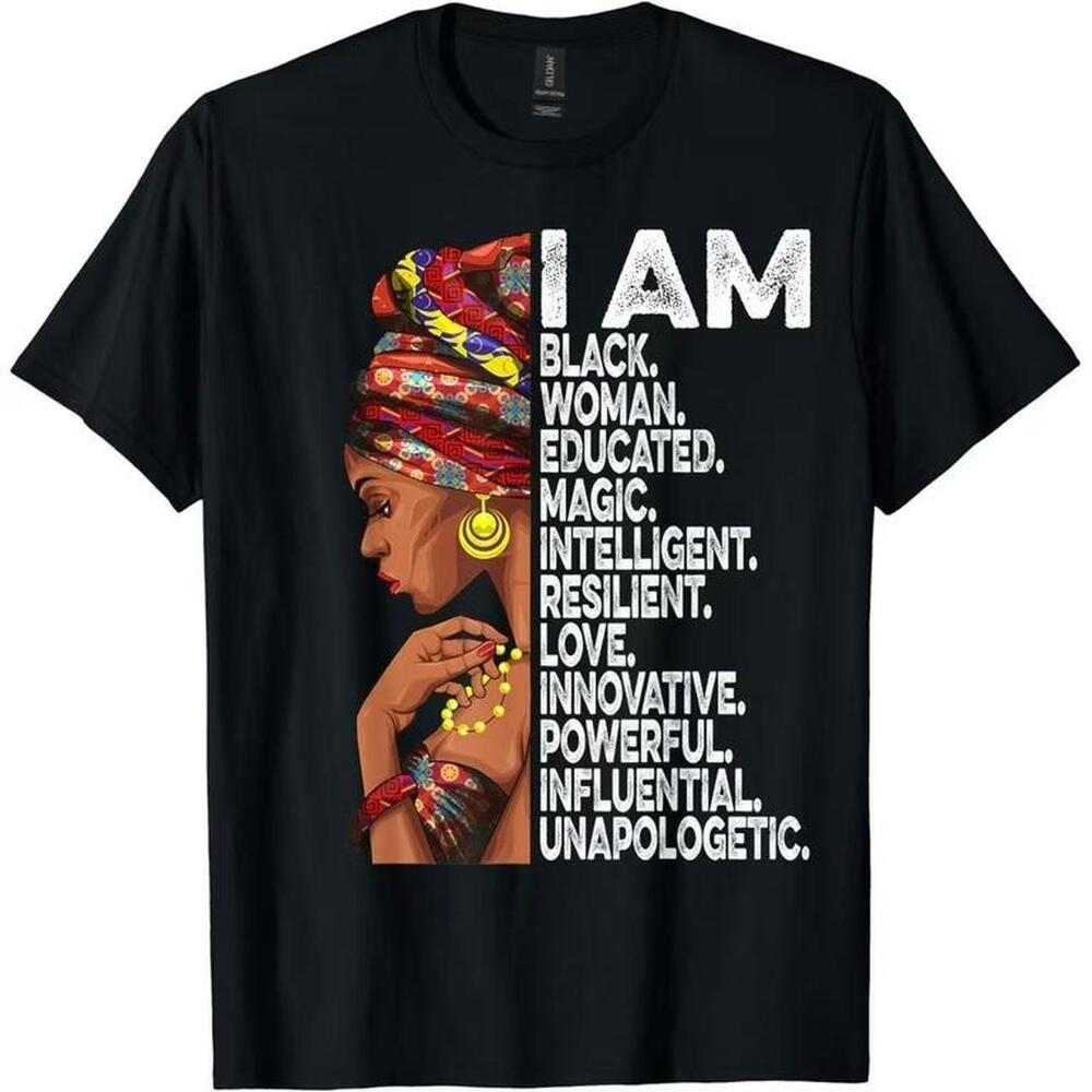 Black Cotton I Am Black Woman T-Shirt